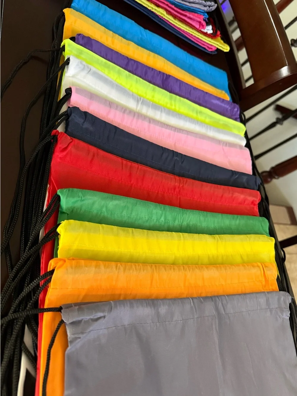 Drawstring Gym Sack Multi-use Backpack - Bundle of 12 - Actual Colors in Photos